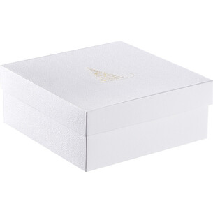Box cardboard square GOLDEN SPARKLES texture white/gold...