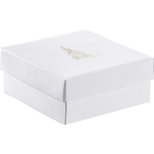 Box cardboard square GOLDEN SPARKLES texture white/gold...