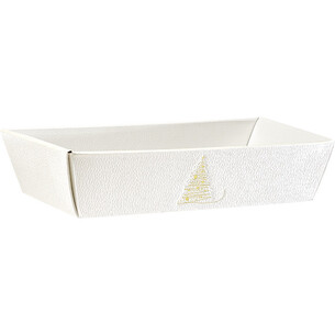 Corbeille carton rectangle ECLATS DORES texture blanc/or...