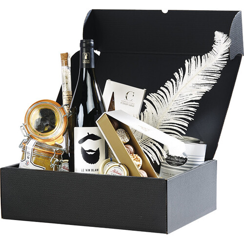 Caixa cartão retangular preto semi-automático...