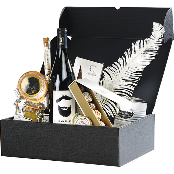 Caixa cartão retangular preto semi-automático entrega plana