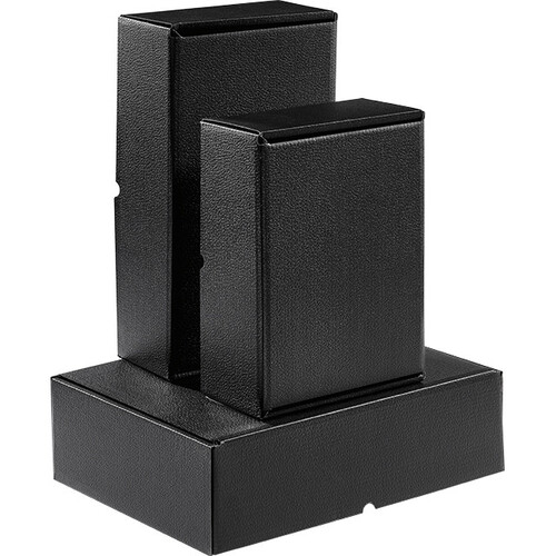 Caja cartón rectangular negro semiautomático...