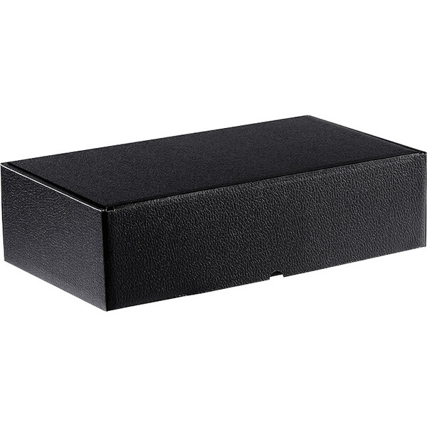 Caja cartón rectangular negro semiautomático entrega plana