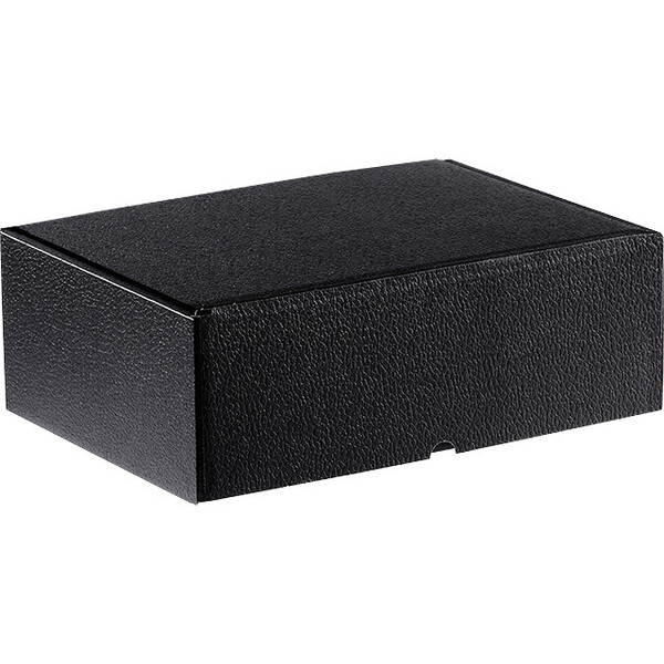 Caja cartón rectangular negro semiautomático entrega plana