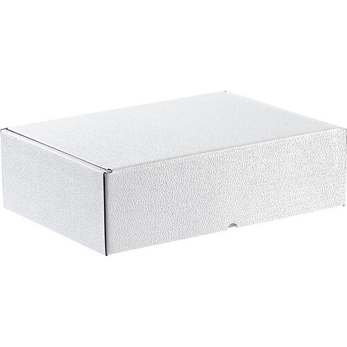 Caja cartón rectangular blanco semiautomático entrega plana