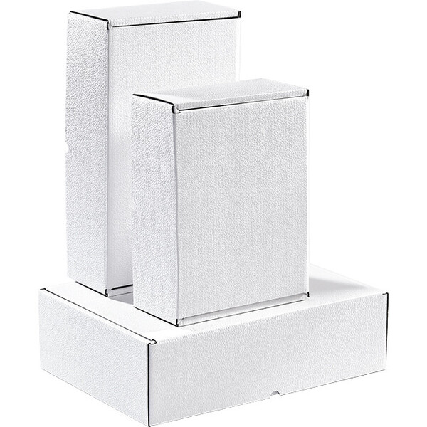 Caja cartón rectangular blanco semiautomático entrega plana