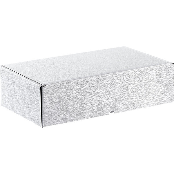 Box cardboard rectangular white semi-automatic delivered flat