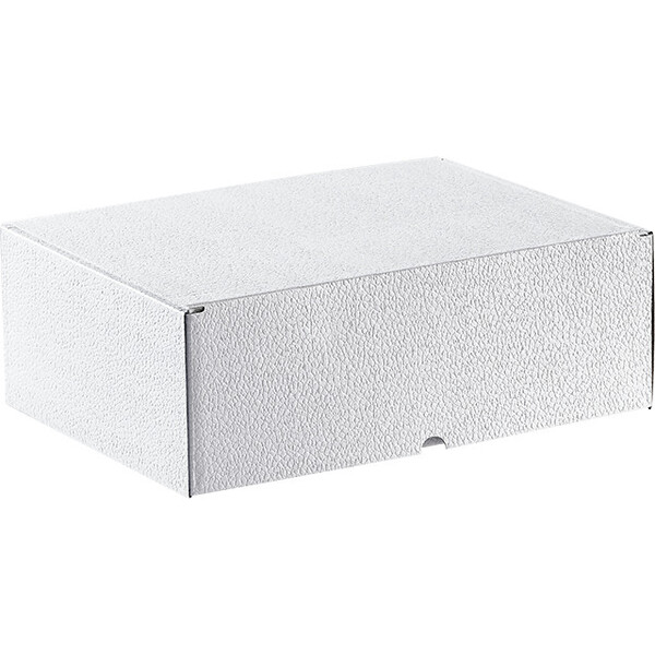 Caja cartón rectangular blanco semiautomático entrega plana