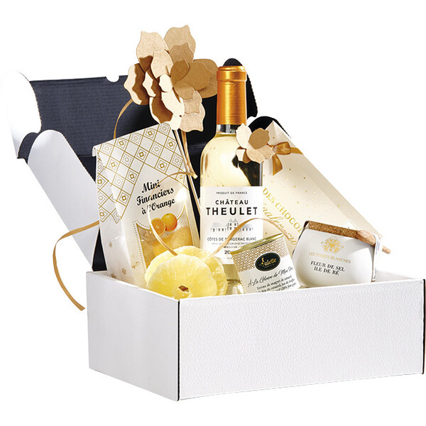 Caja cartón rectangular blanco semiautomático entrega plana