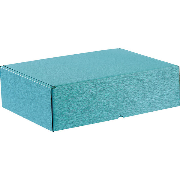 Coffret carton rectangle bleu semi automatique livré à plat