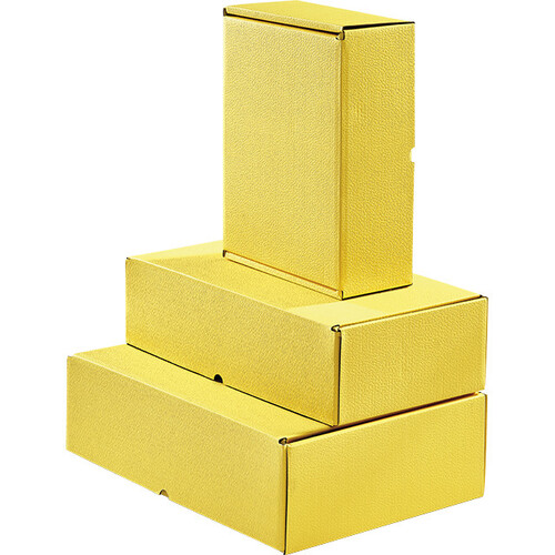Caixa cartão retangular amarelo semi-automático...