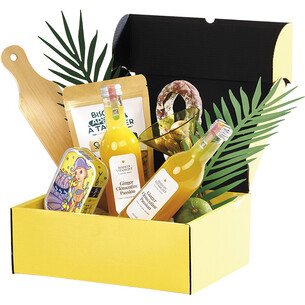 Coffret carton rectangle jaune semi automatique livré à plat 2