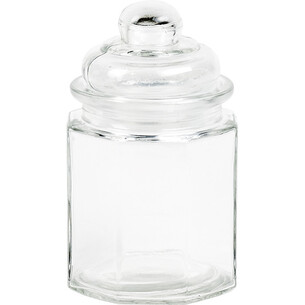 Bocal verre à facettes couvercle verre 270 ml