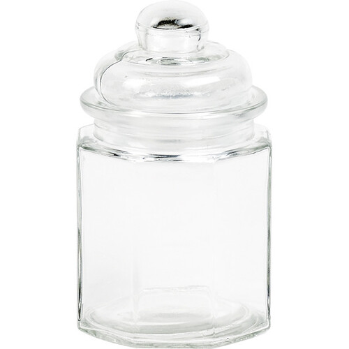 Bocal verre à facettes couvercle verre 270 ml