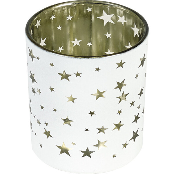 Photophore verre décor étoiles coloris or-Les Bonnes Affaires 2026