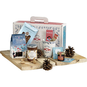 Valisette carton rectangle BONNES FÊTES effet...