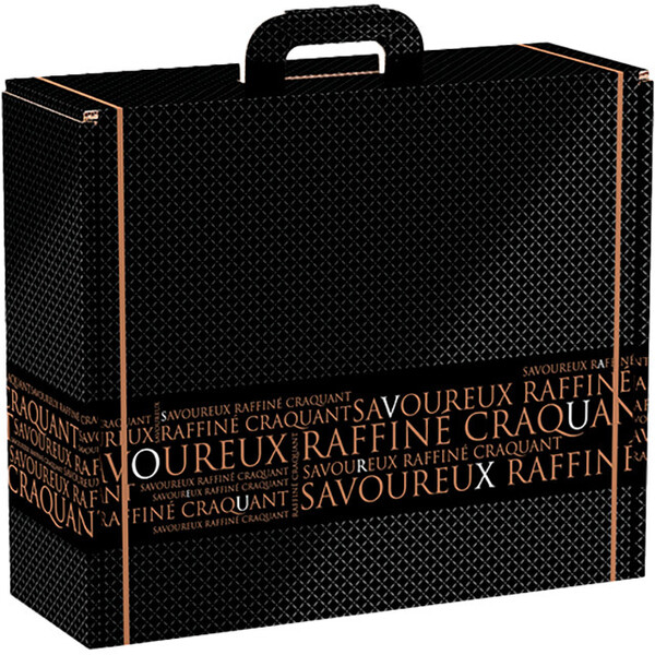 Suitcase cardboard rectangular  SAVOUREUX black/copper