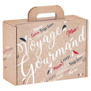 Valisette carton kraft rectangle VOYAGE GOURMAND...