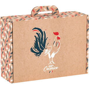 Valisette carton kraft rectangle 100% COCORICO