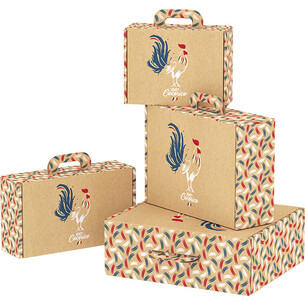 Maleta cartón kraft rectangular 100% COCORICO 2