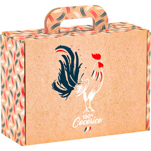 Suitcase cardboard rectangular kraft 100% COCORICO
