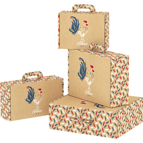Suitcase cardboard rectangular kraft 100% COCORICO
