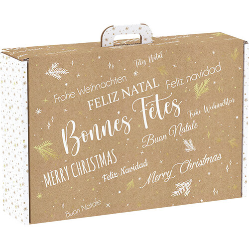 Valisette carton rectangle BONNES FÊTES...