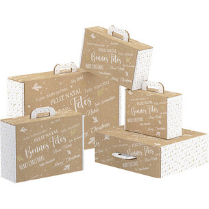 Suitcase cardboard rectangular MERRY CHRISTMAS... 2