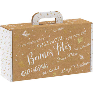 Suitcase cardboard rectangular MERRY CHRISTMAS...