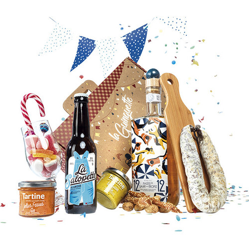 Suitcase cardboard kraft rectangular LA GUINGUETTE