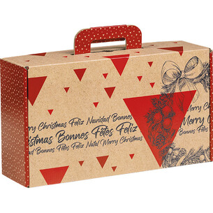 Suitcase cardboard kraft rectangular MERRY CHRISTMAS...