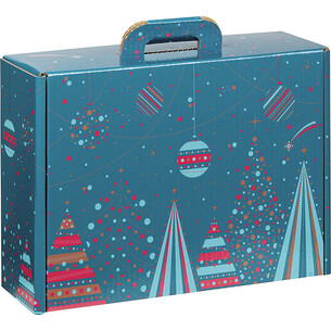 Maleta cartón kraft rectangular FELIZ NAVIDAD...