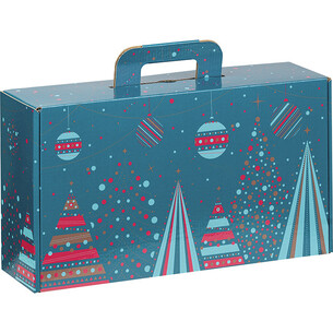 Maleta cartón kraft rectangular FELIZ NAVIDAD...