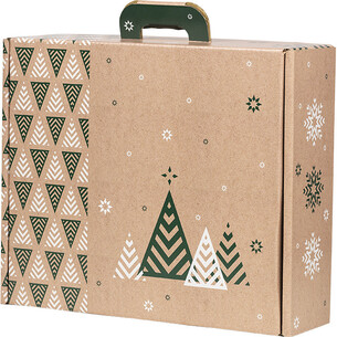 Valisette carton kraft rectangle BONNES FÊTES...