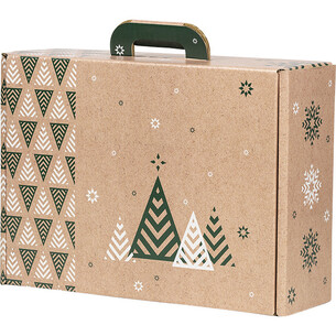 Valisette carton kraft rectangle BONNES FÊTES...