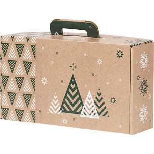 Valisette carton kraft rectangle BONNES FÊTES...