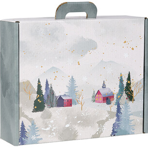 Suitcase cardboard rectangular SNOWY COUNTRY