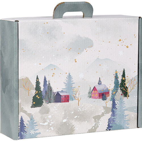 Suitcase cardboard rectangular SNOWY COUNTRY