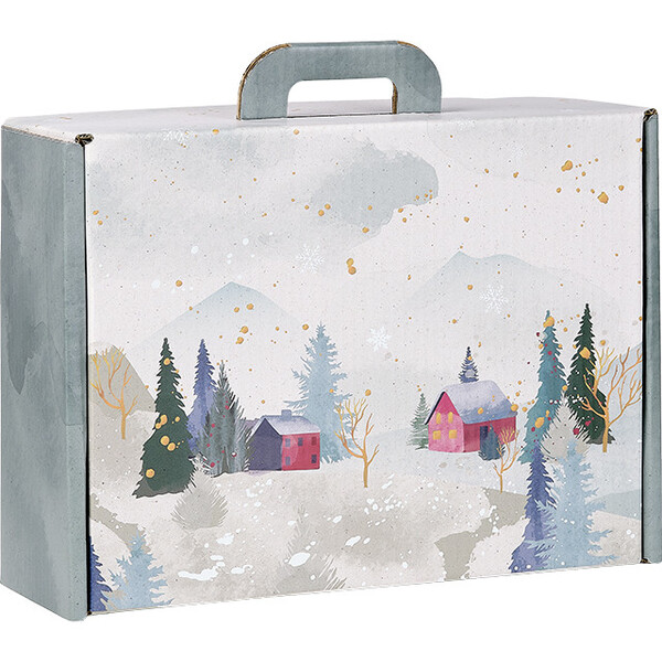 Suitcase cardboard rectangular SNOWY COUNTRY