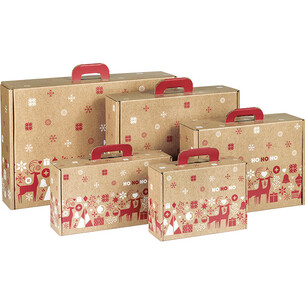 Valisette carton kraft rectangle NORDIK rouge/blanc 2