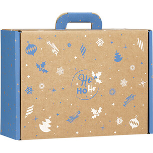 Valisette carton kraft rectangle HIVER EN FETES...