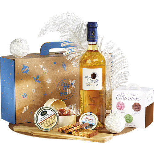 Valisette carton kraft rectangle HIVER EN FETES...