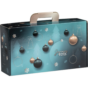 Valisette carton rectangle EMERAUDE vert/or