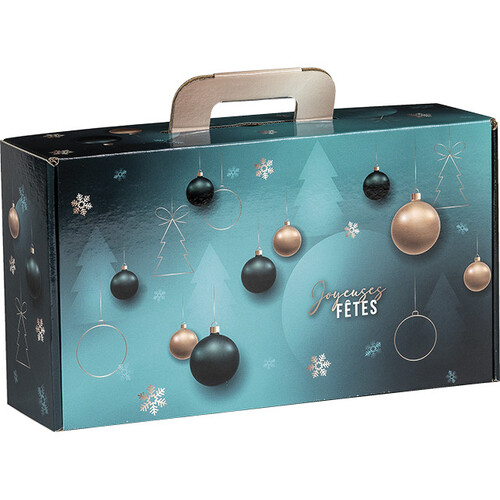 Valisette carton rectangle EMERAUDE vert/or