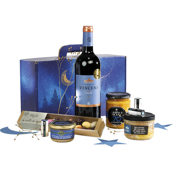 Mala cartão retangular NOITE ESTRELADA azul/ouro