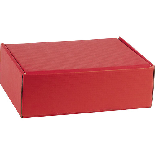 Caja cartón kraft rectangular rojo entrega...