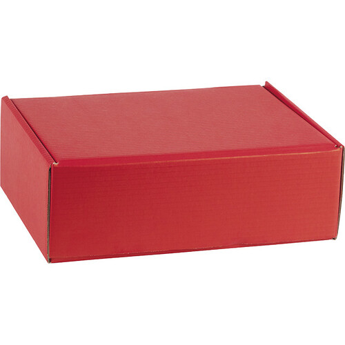 Caja cartón kraft rectangular rojo entrega...