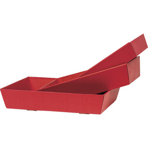 Corbeille carton kraft rectangle rouge livrée à plat... 2