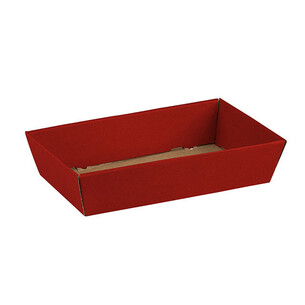 Corbeille carton kraft rectangle rouge livrée à plat...
