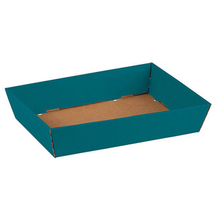Tray cardboard kraft rectangular blue delivered flat (to...